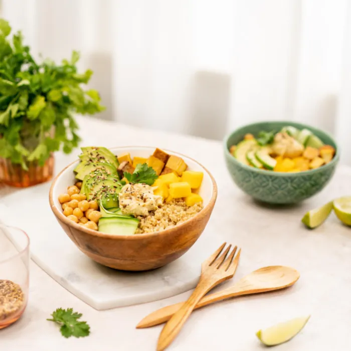 Buddha bowl s cizrnou a avokádem