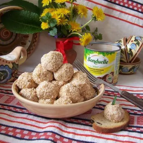 Гострі квасолево-сирні кульки (закуска)