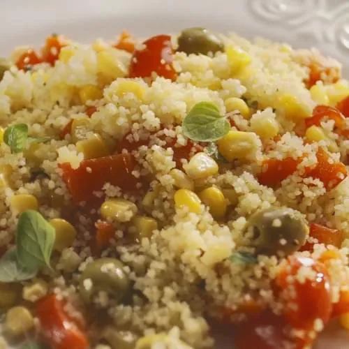 Теплий салат з кус-кусом та кукурудзою