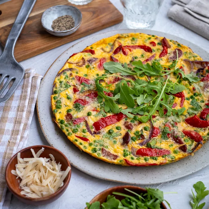 Zöldborsós frittata kolbásszal
