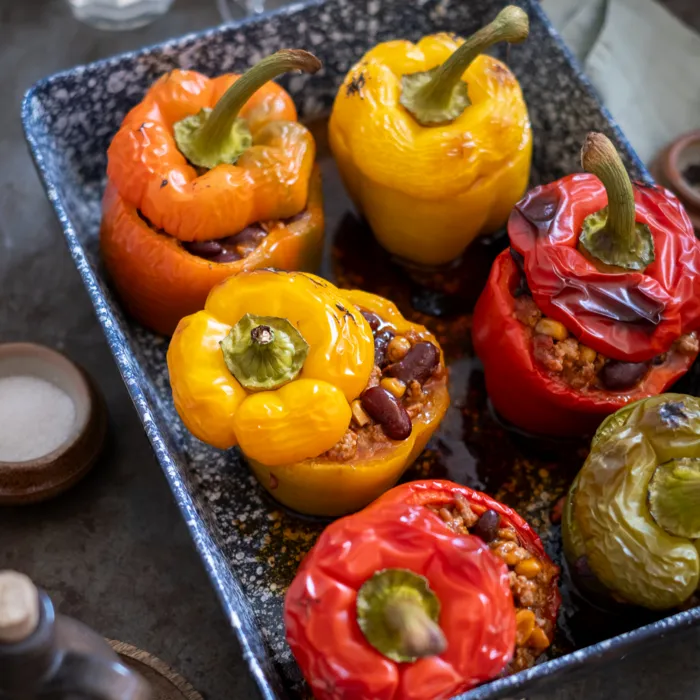 Szószos babos töltött paprika