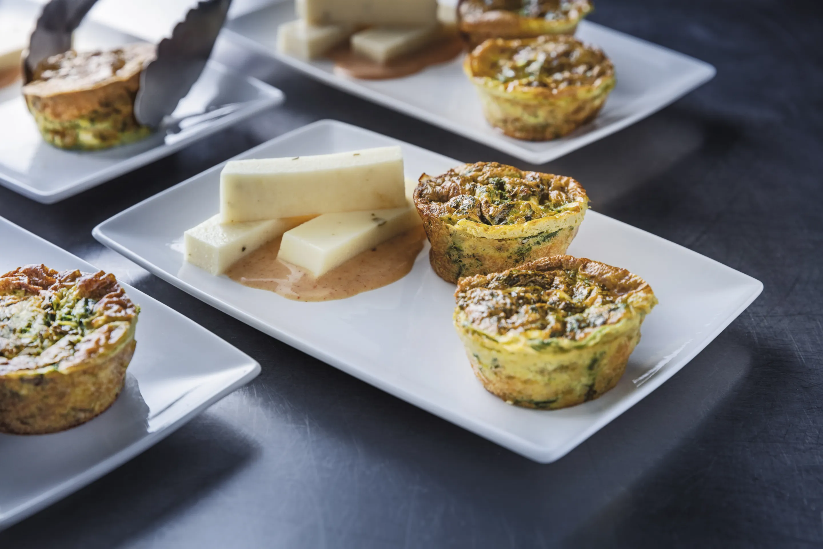 Recette Manger Mains : Flan d'épinards à la crème et sa bouchée de poissons