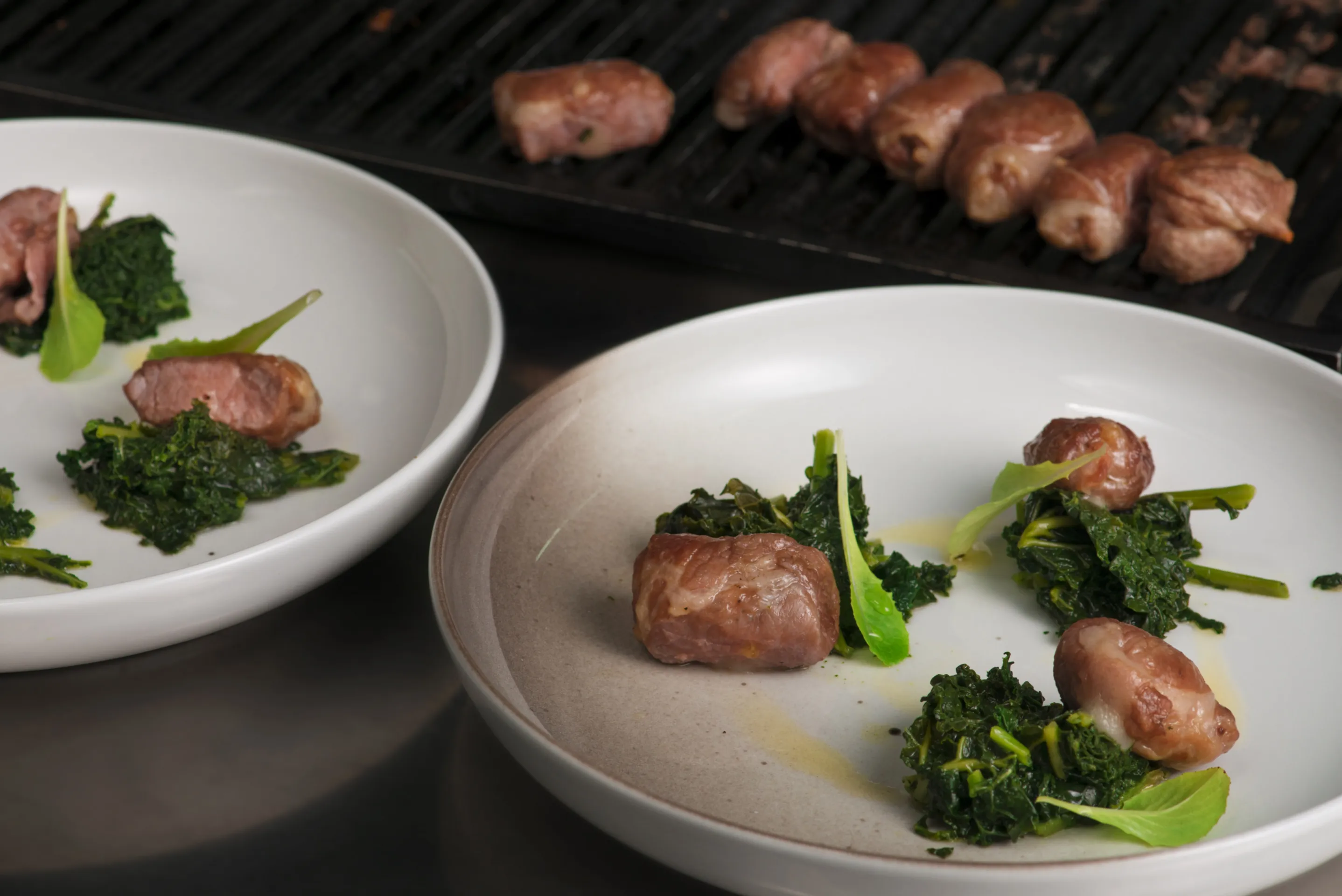 Involtini di maiale arrosto con cavolo nero riccio Kale