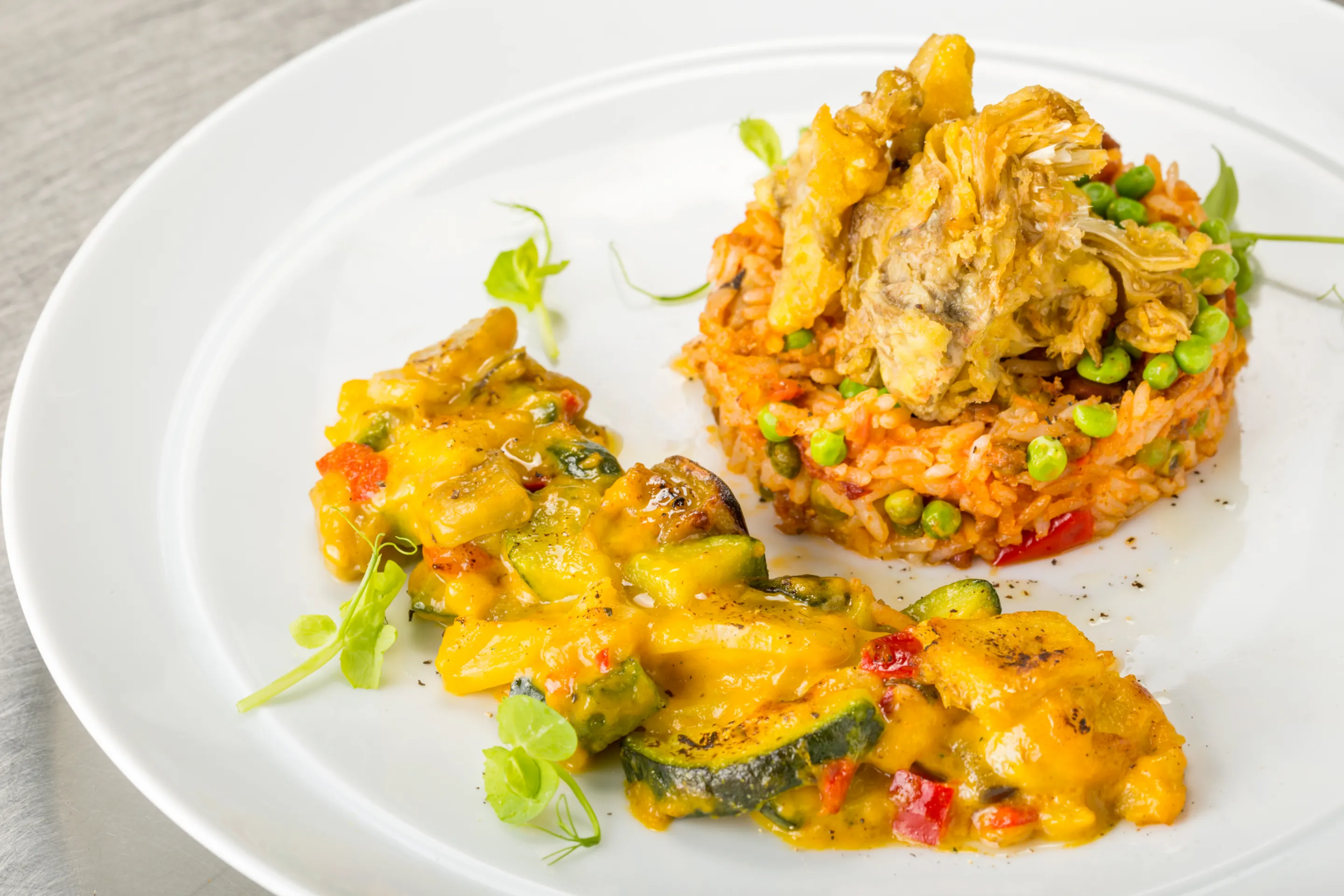 Sartù com gratinado provençal