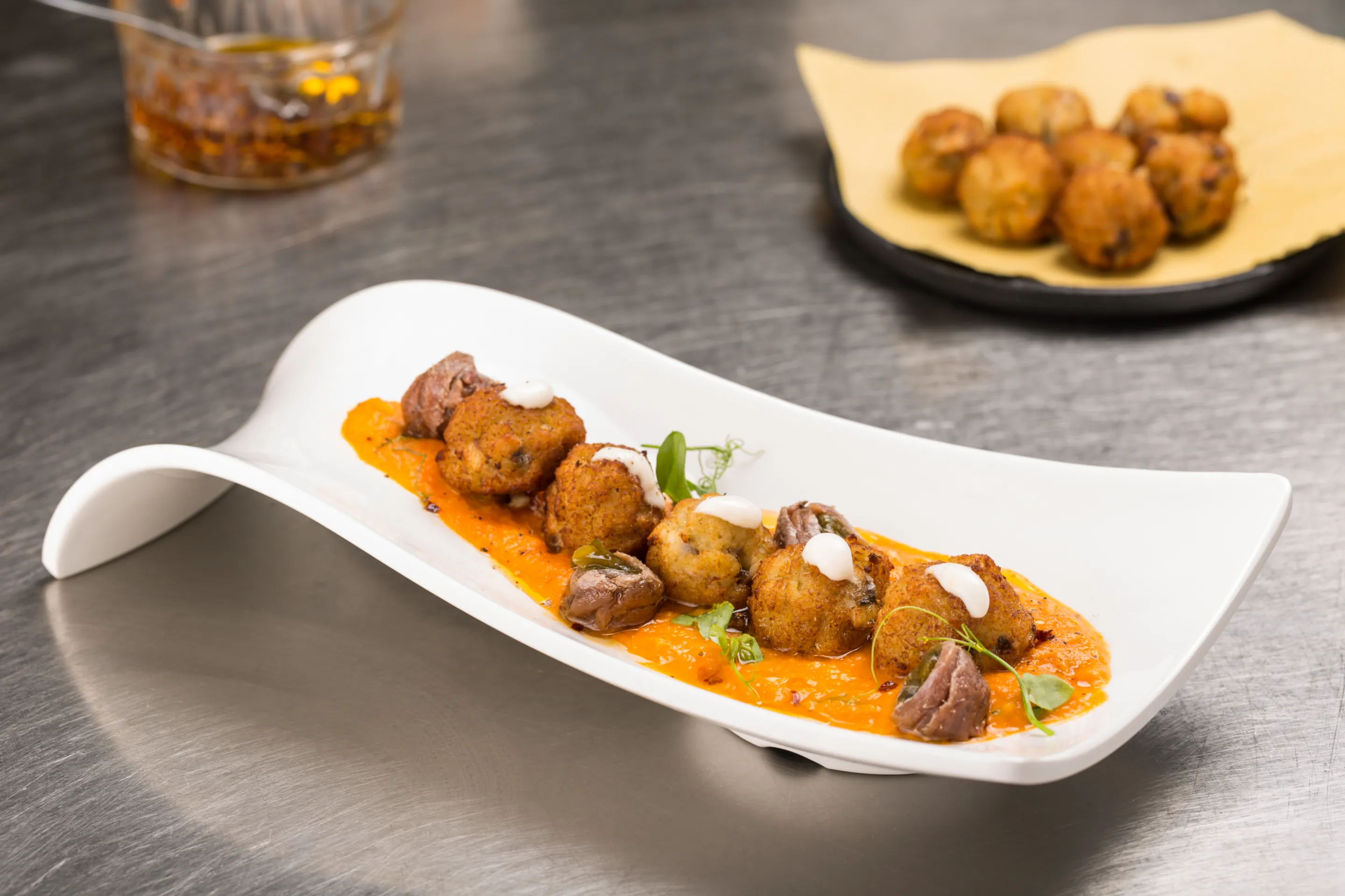 Crema di zucca e carote con polpette di pesce azzurro al finocchietto