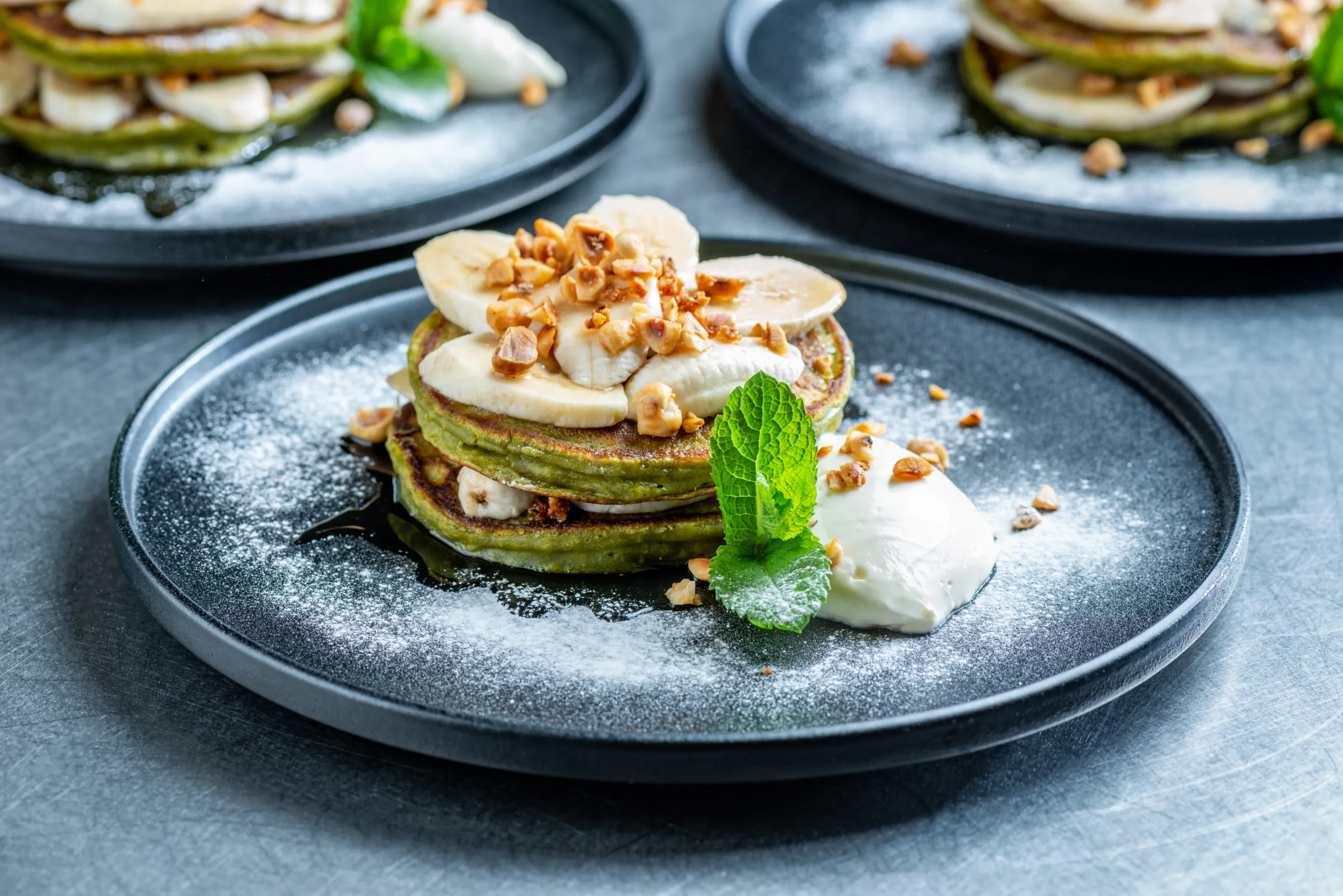 24/7 groenten: Broccoli pancake stack with bananas