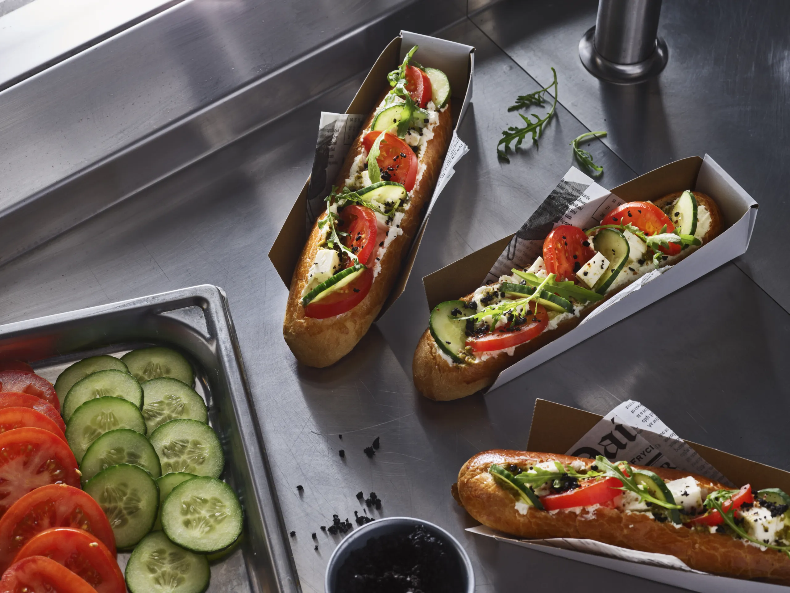 Sandwich pesto crudités façon lobster roll