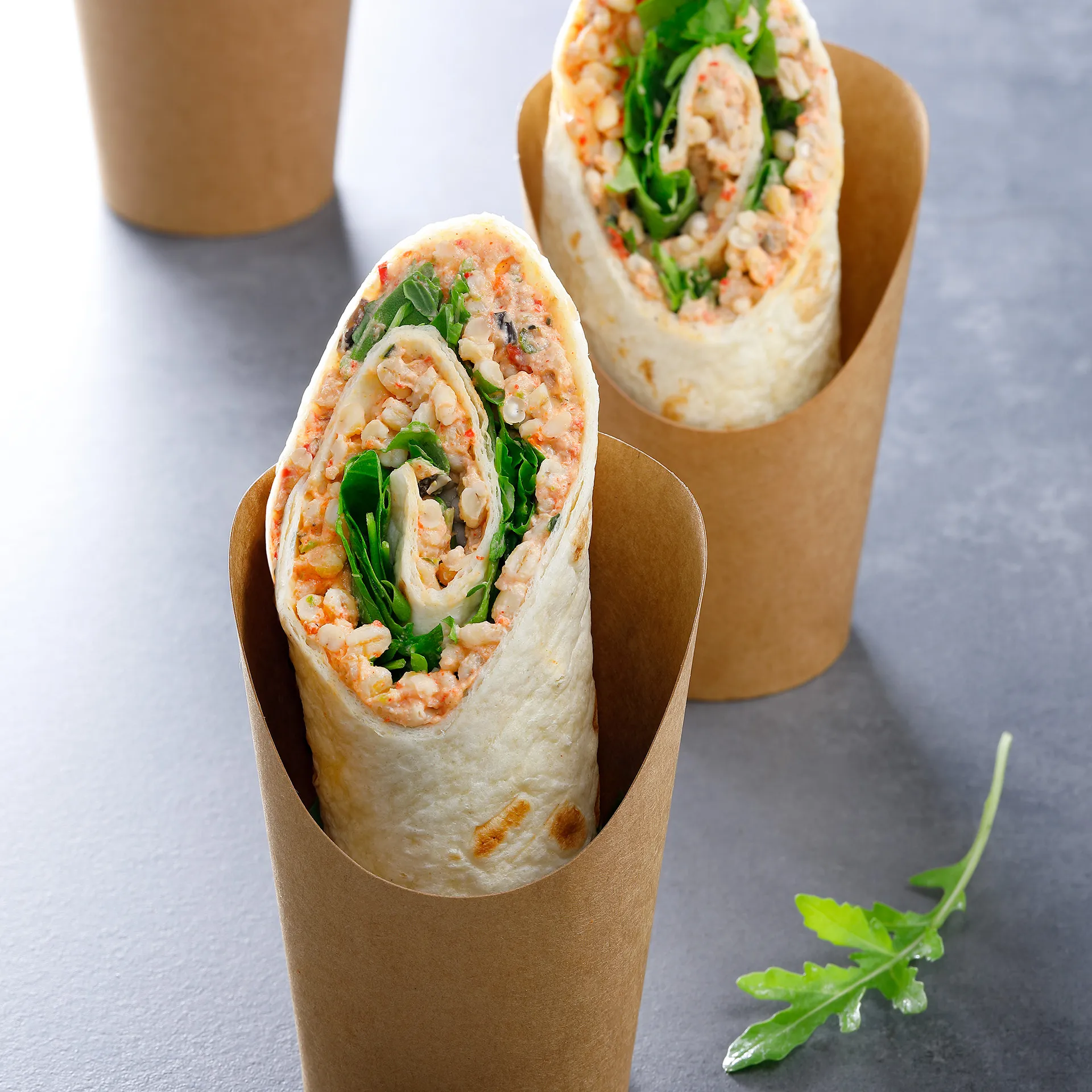 Wrap mit Gerste und Gemüse-Creme