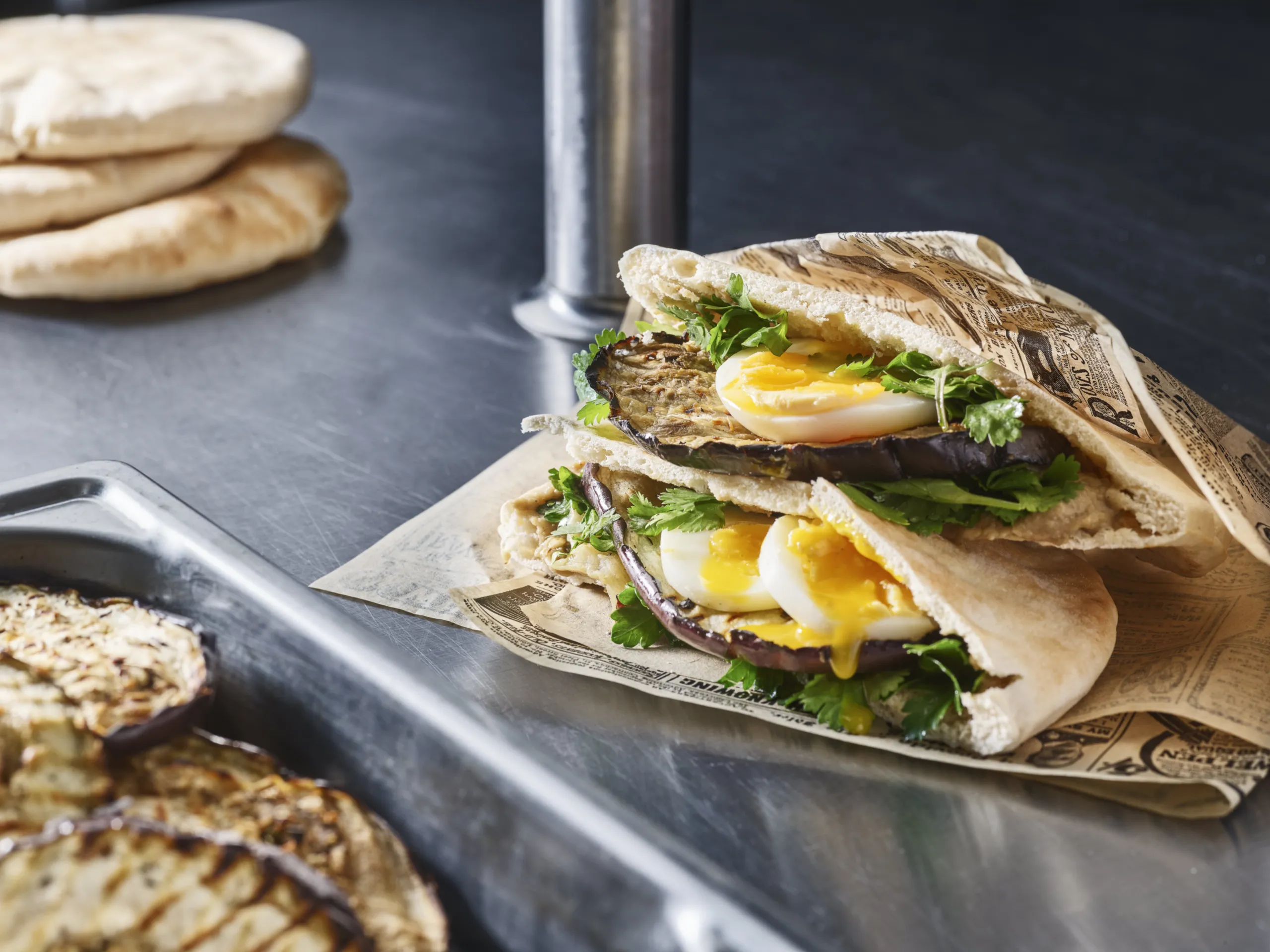 Pita aubergines grillées façon sabich