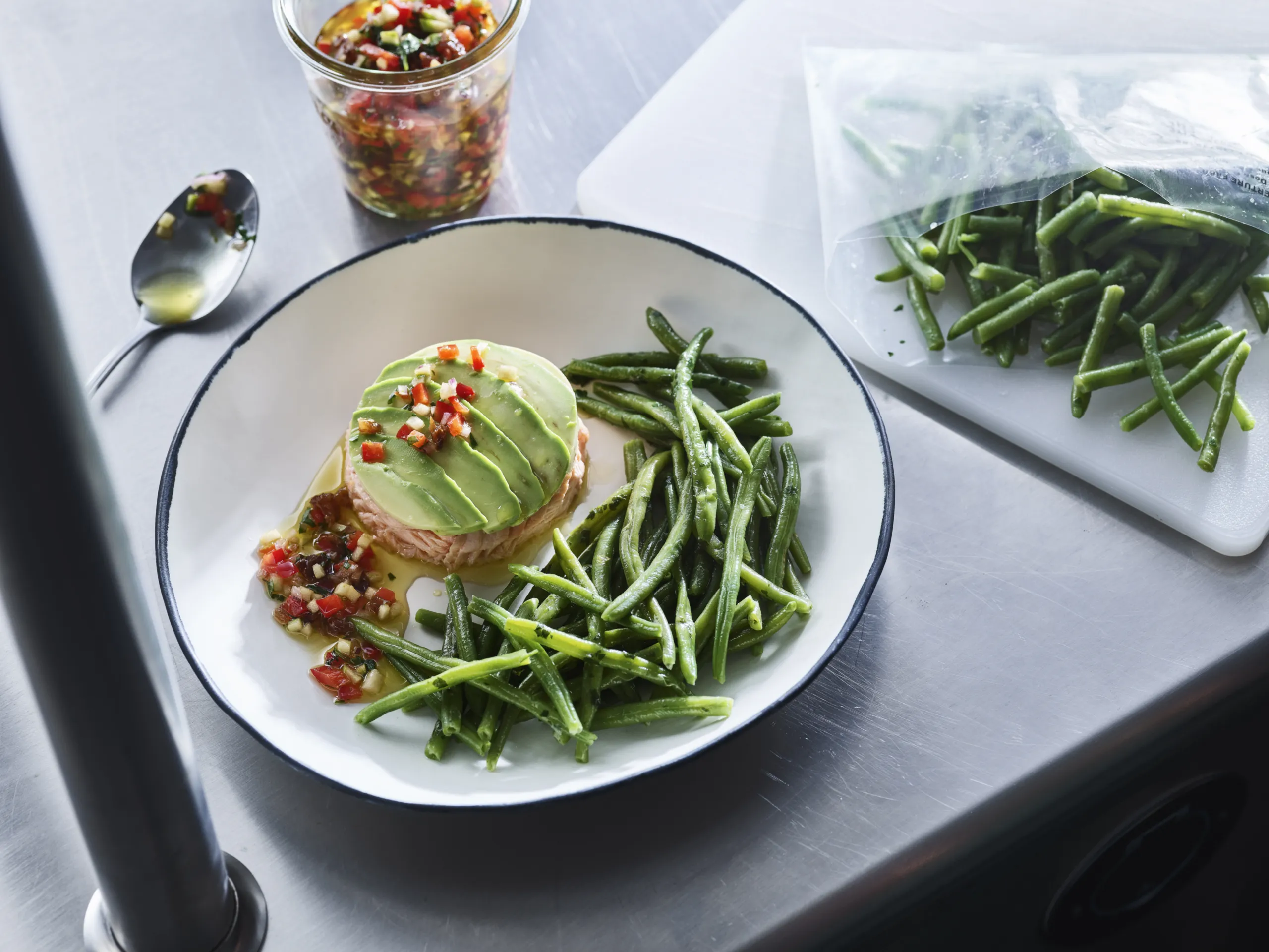 Monodoses haricots verts saumon