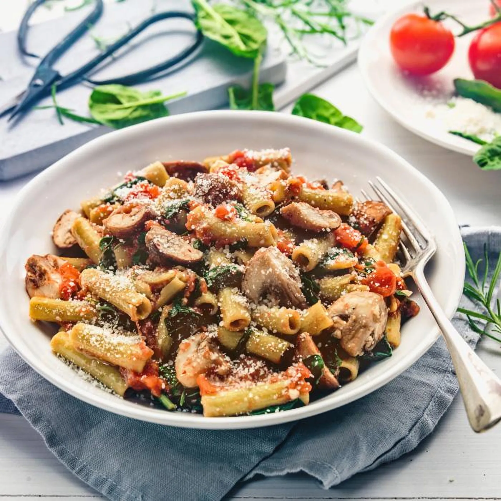 Rigatoni se žampiony
