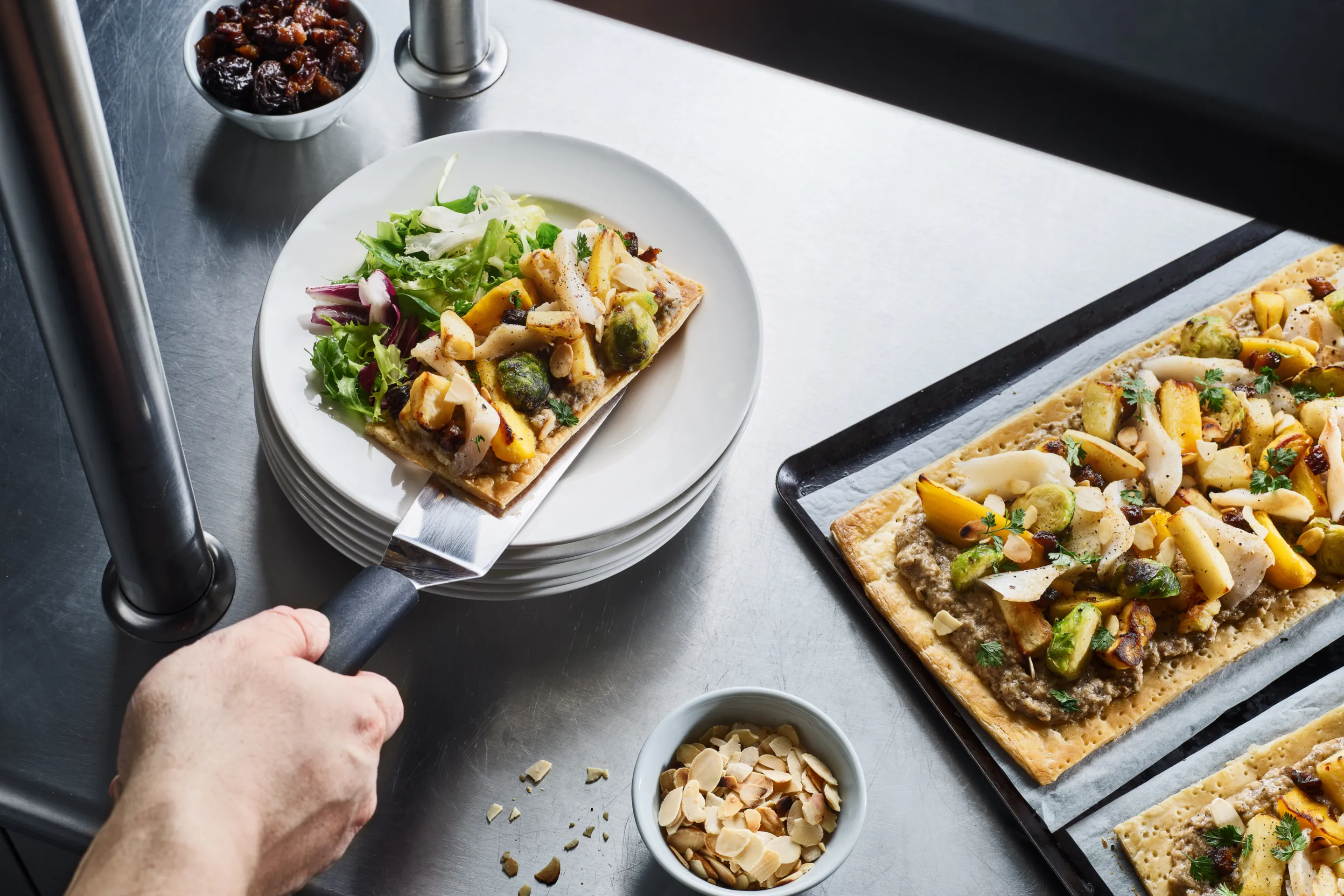 Tarte fine aux légumes racines et cabillaud