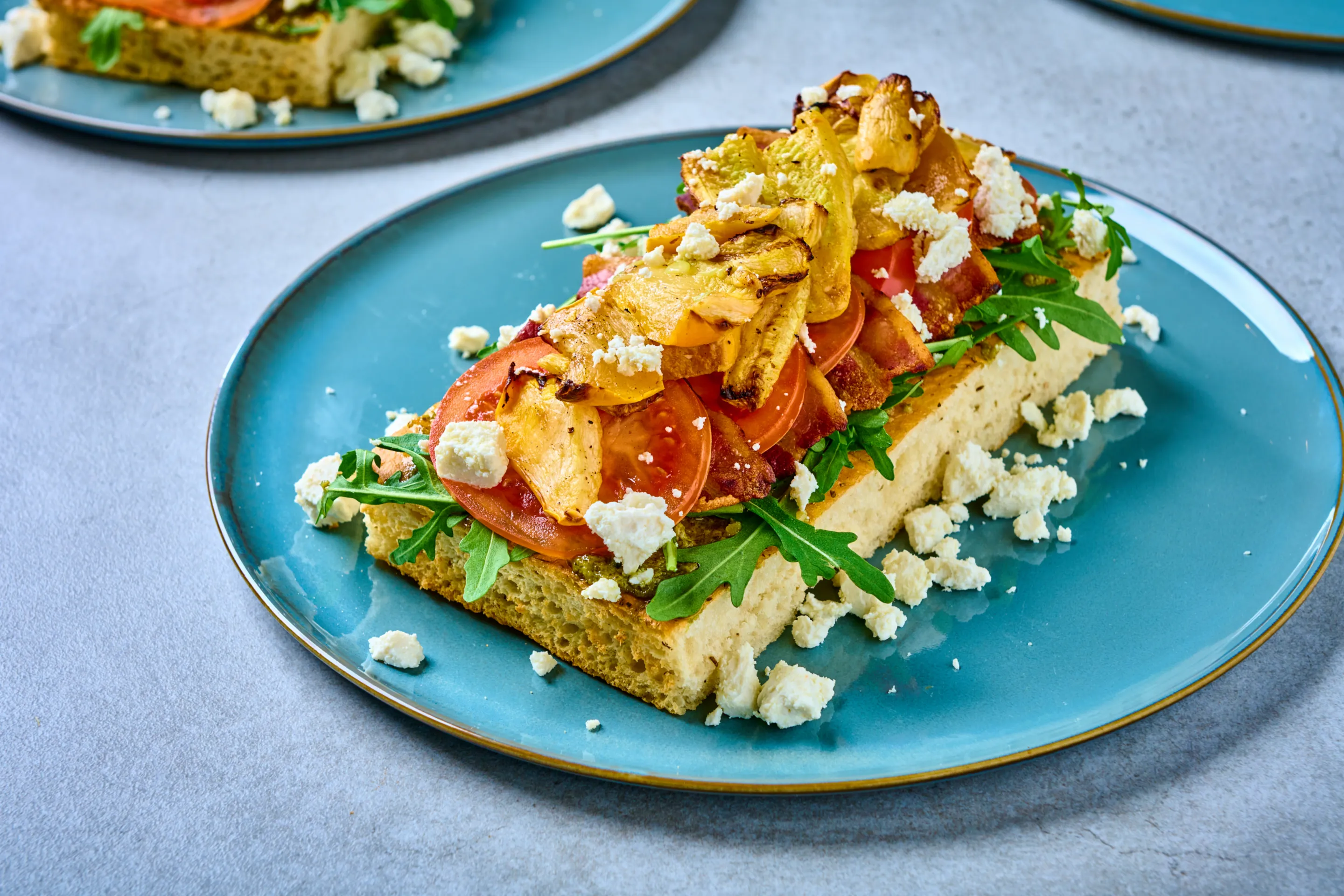 Focaccia met gegrilde groenten