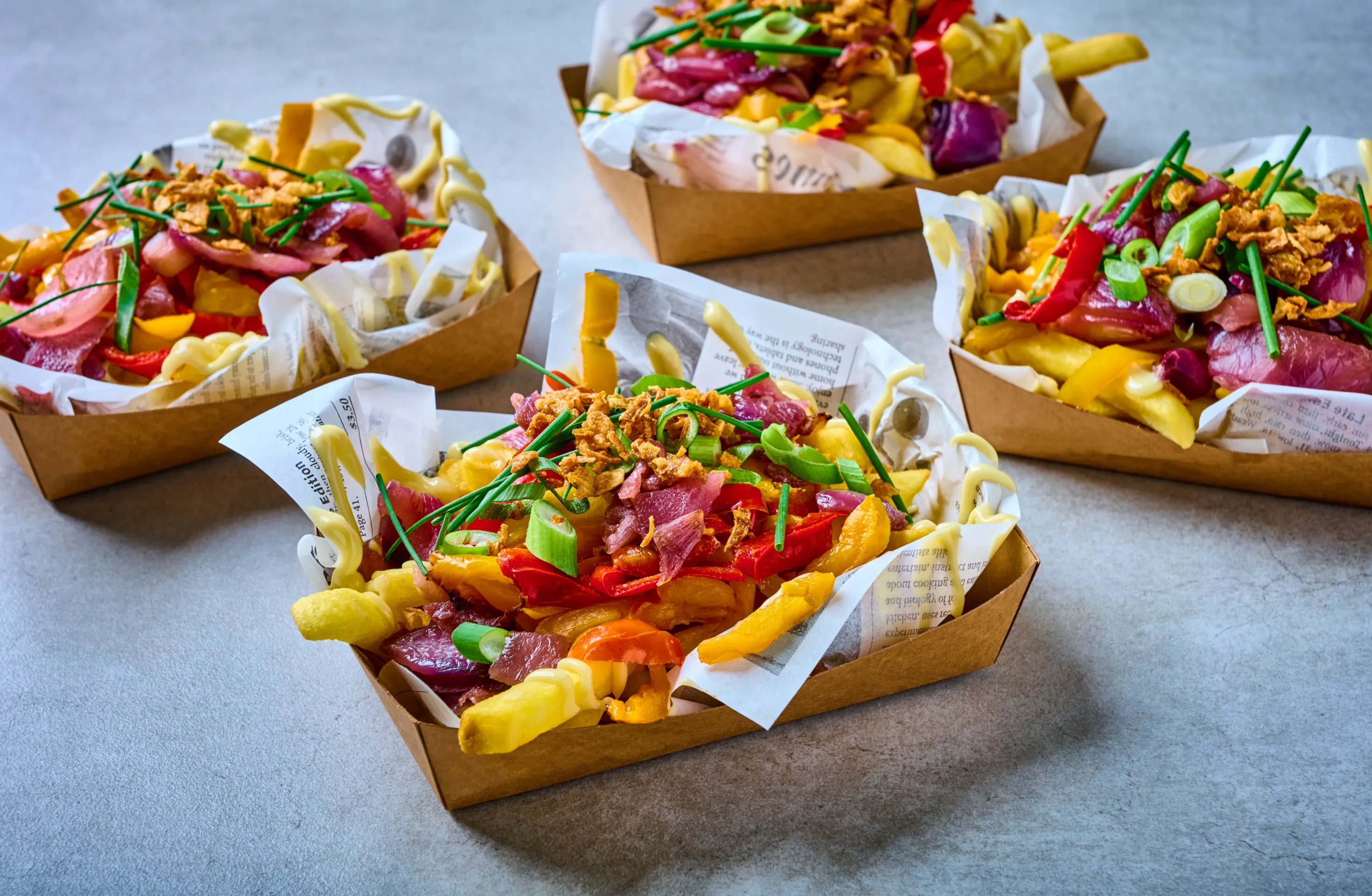 Loaded fries met gegrilde groenten