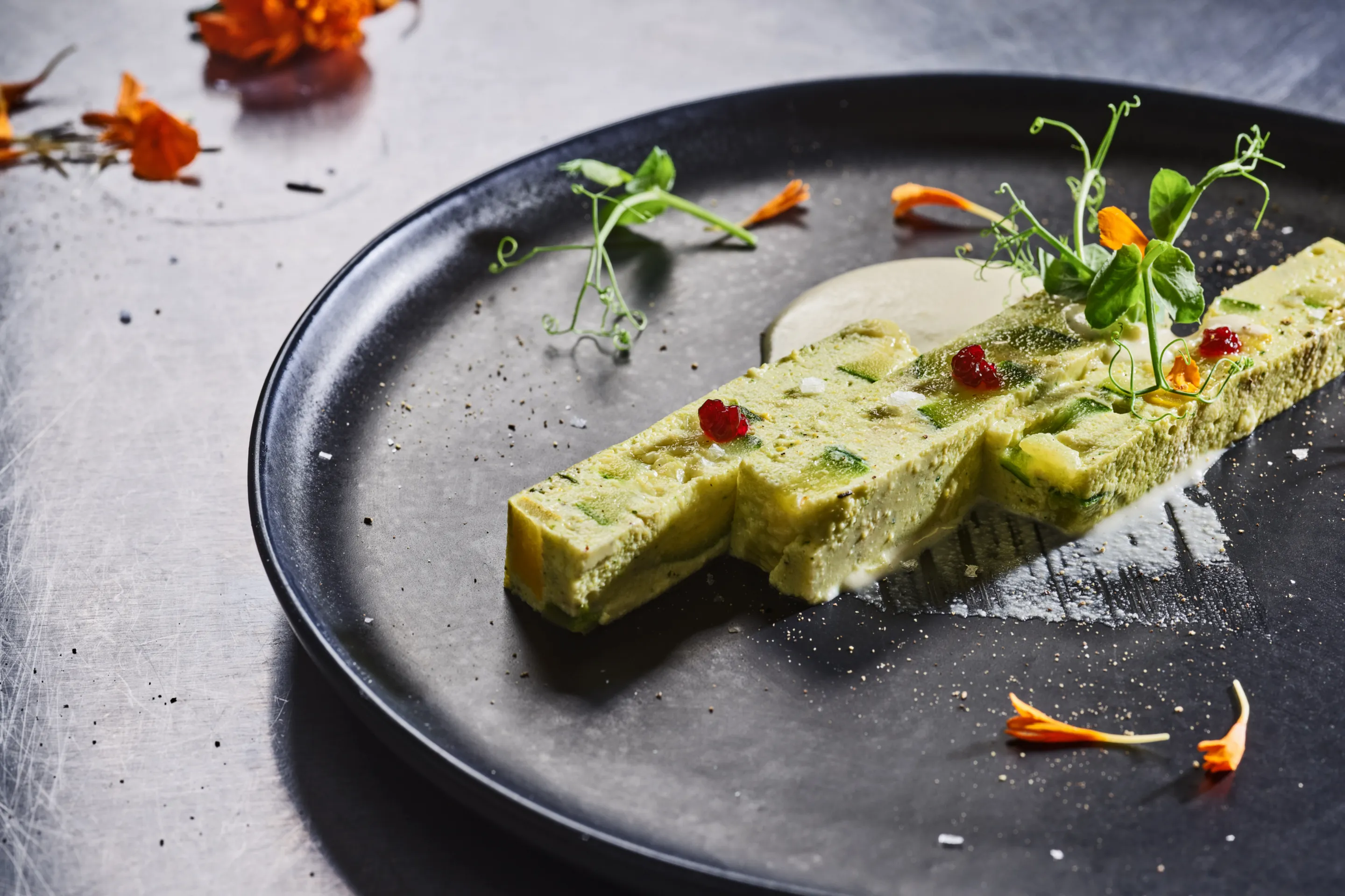 Terrine de courgettes et sauce ajo bianco