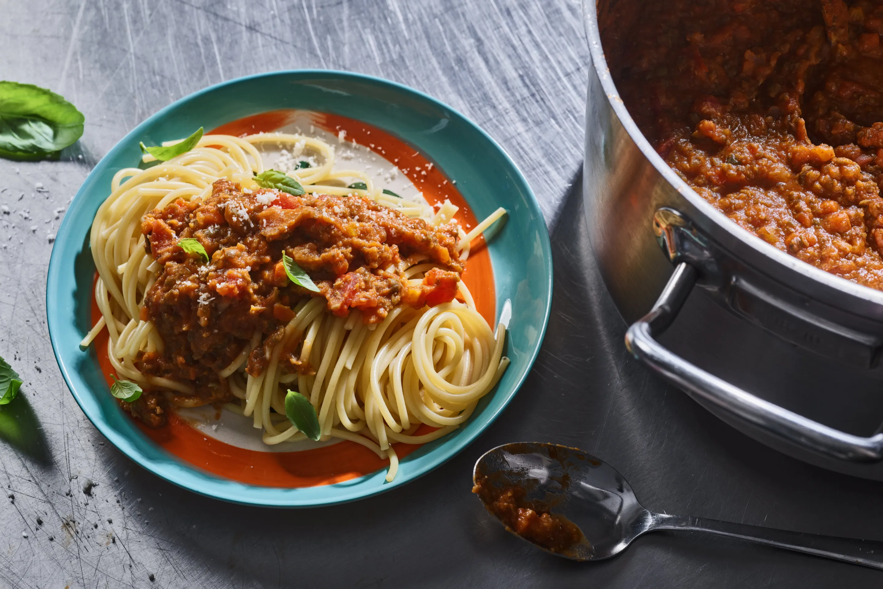 Pasta à la bolo de lentilles