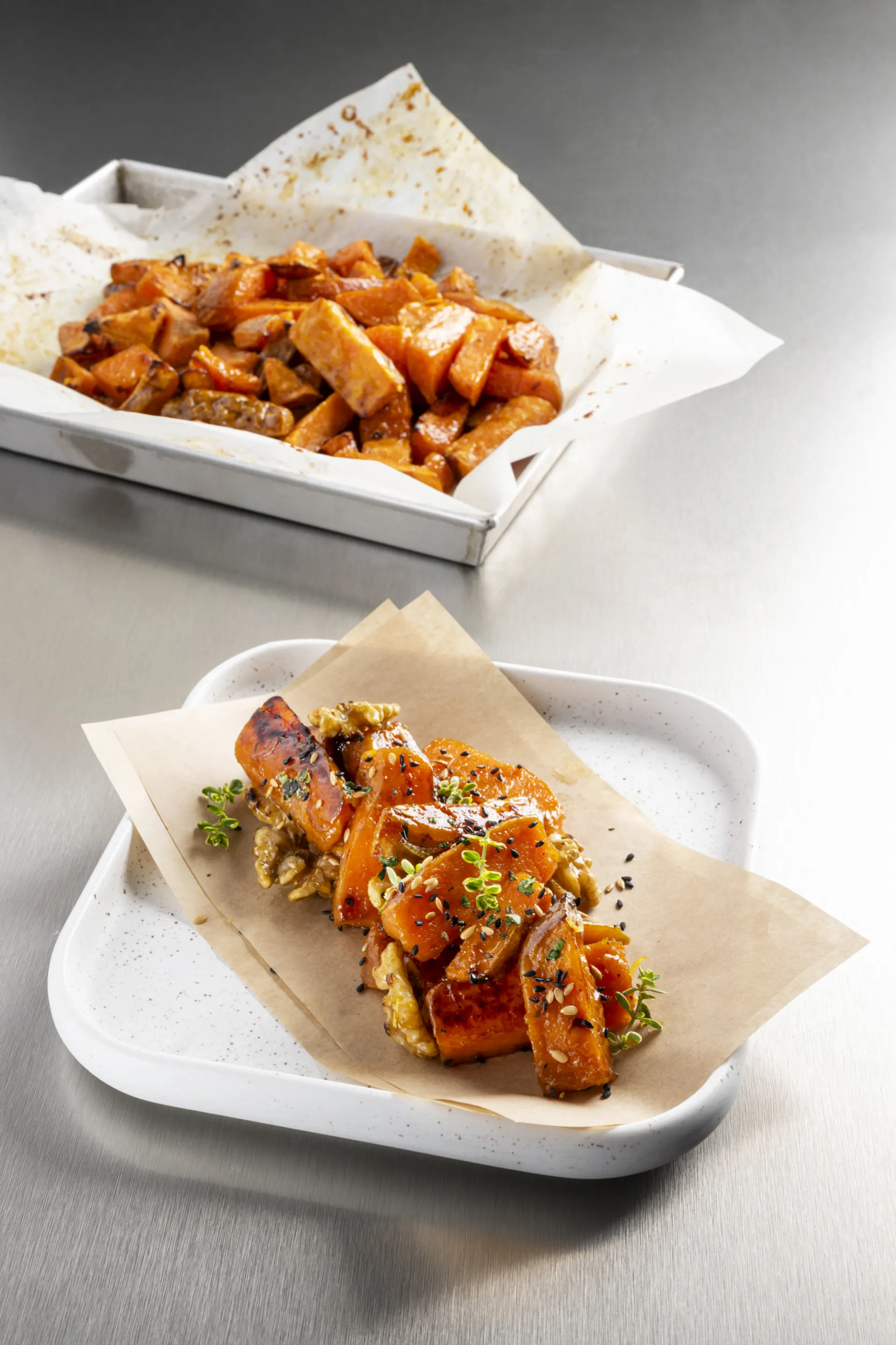 Patate dolci al miele e limone