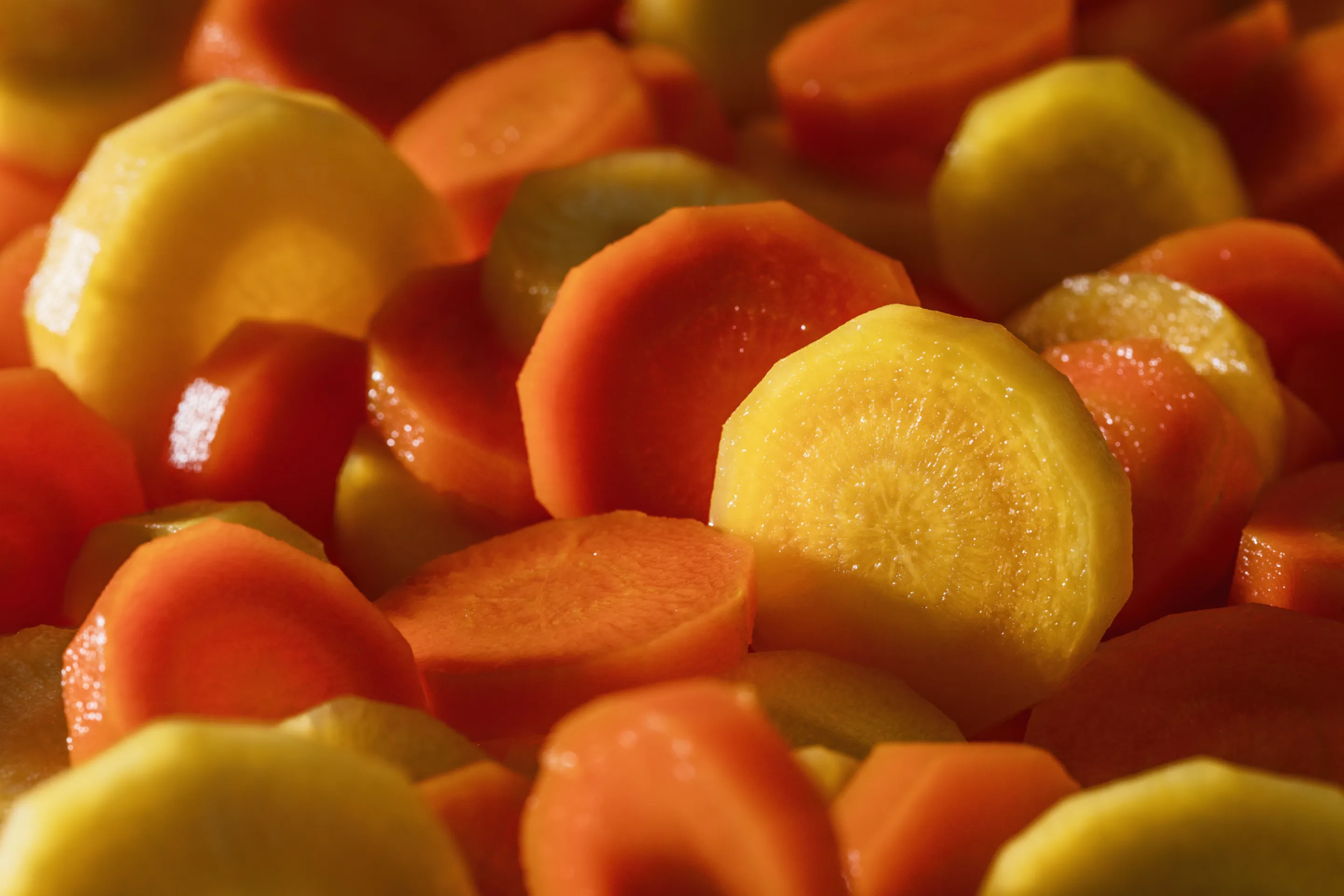 Duo de carottes jaunes et oranges en rondelles BIO Minute® origine France