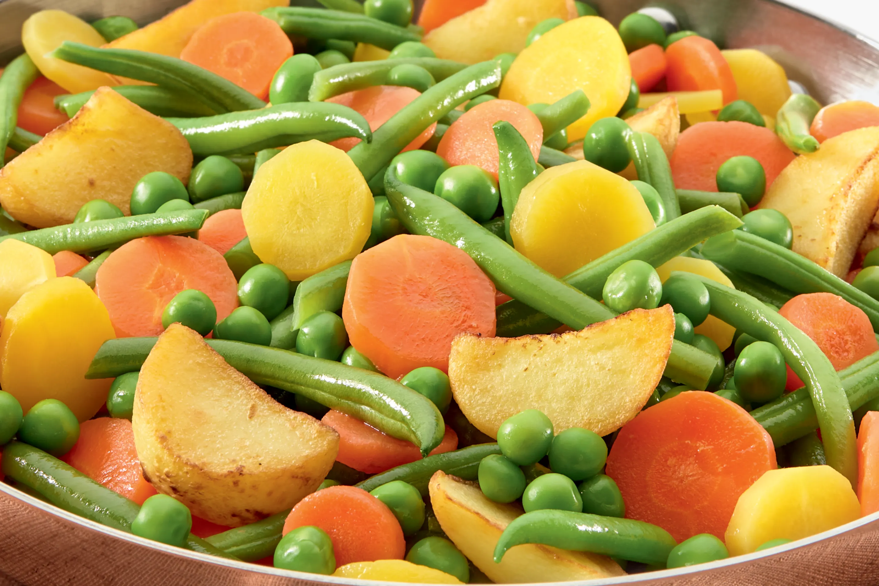 Fagiolini, Carote arancioni e gialle, Piselli e Patate
