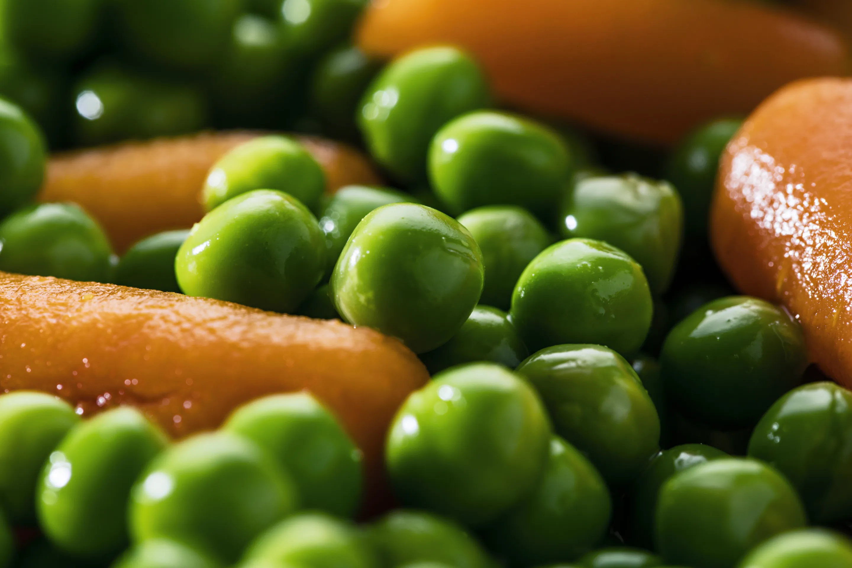 Petits pois très fins et jeunes carottes préparés CE2 origine France