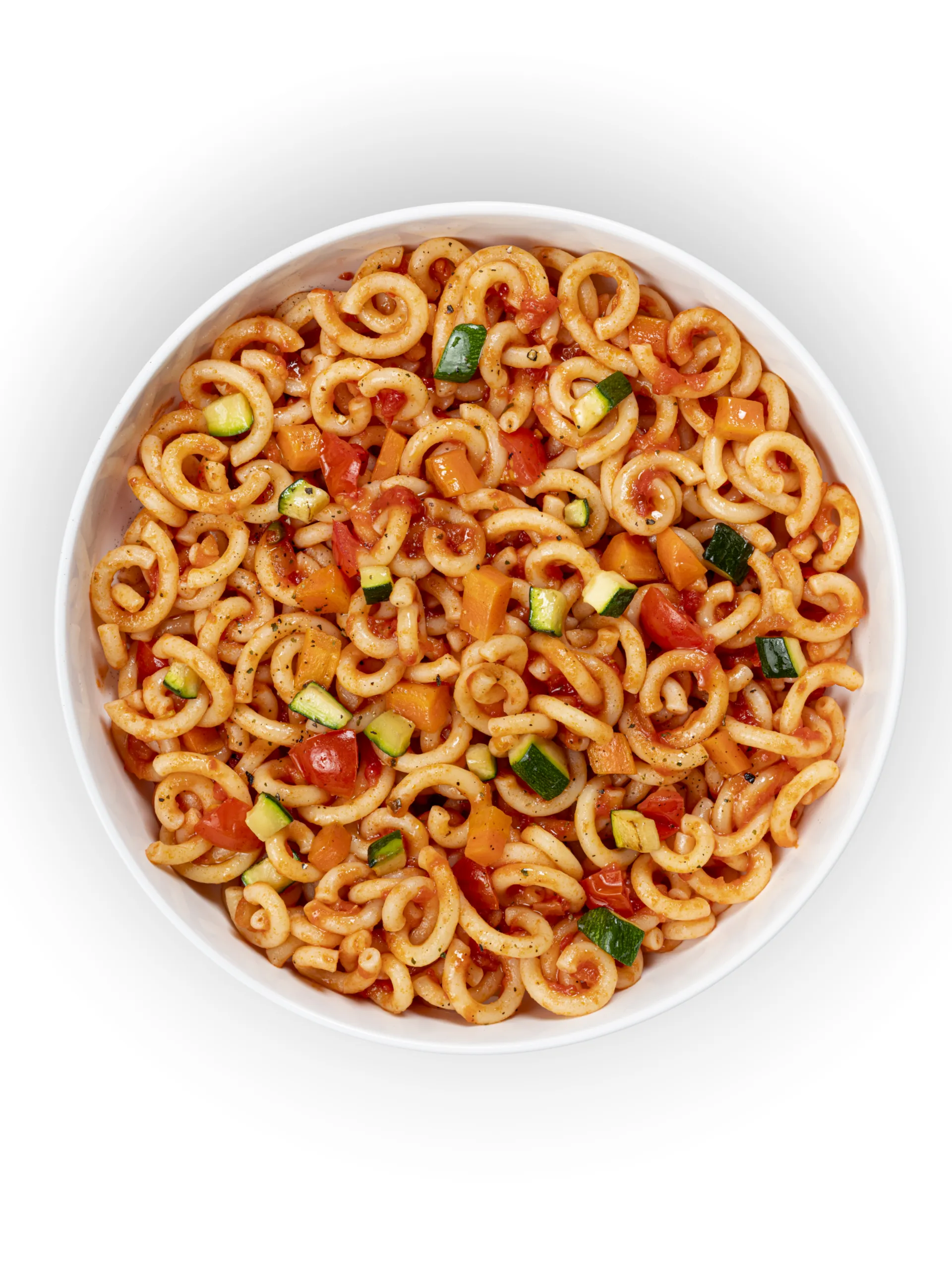Pasta Pronto - Pâtes Gramigna, Courgettes & Carottes, Sauce Arrabbiata