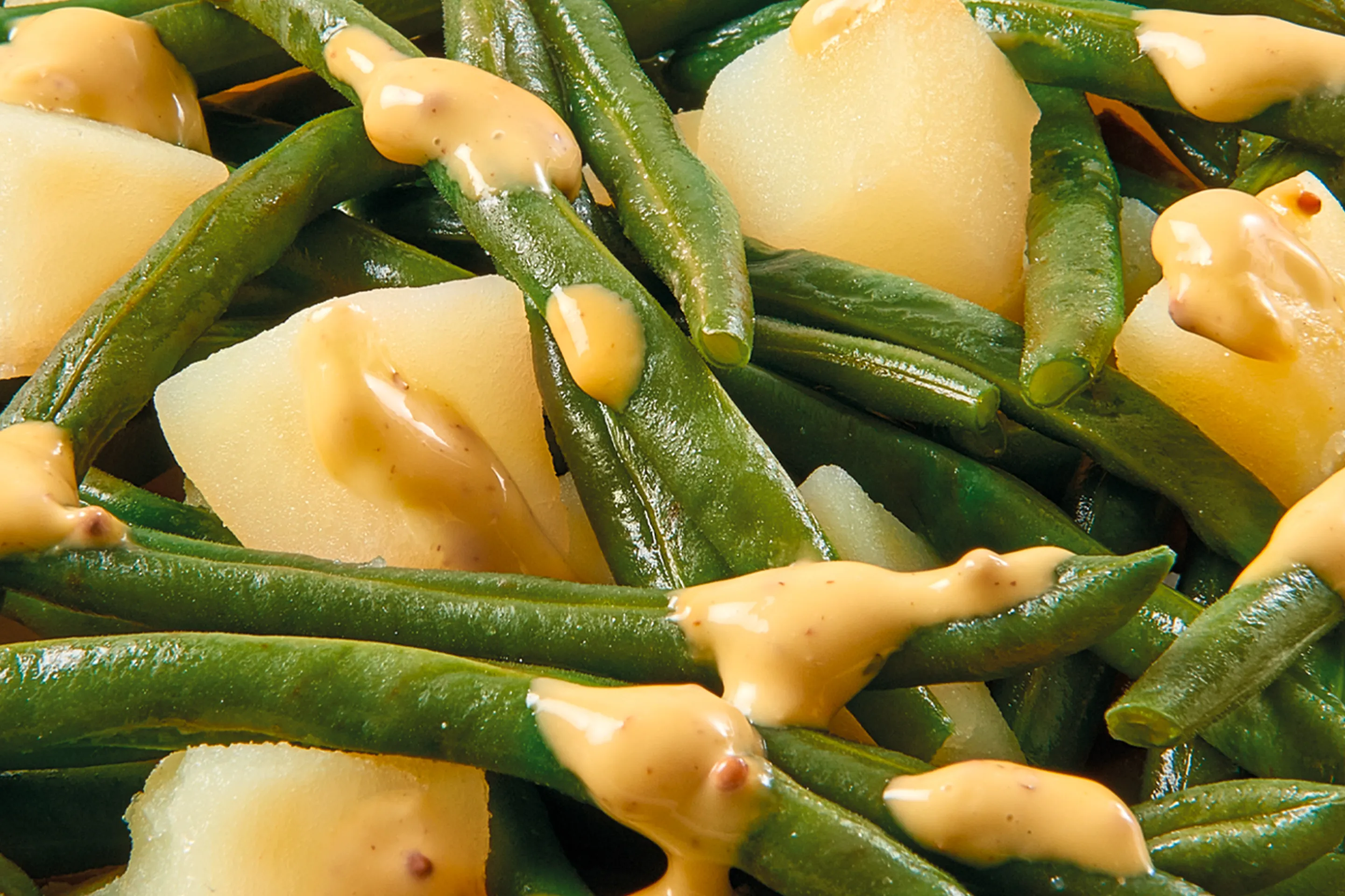 Fagiolini e patate con dressing alla senape - I Contornissimi
