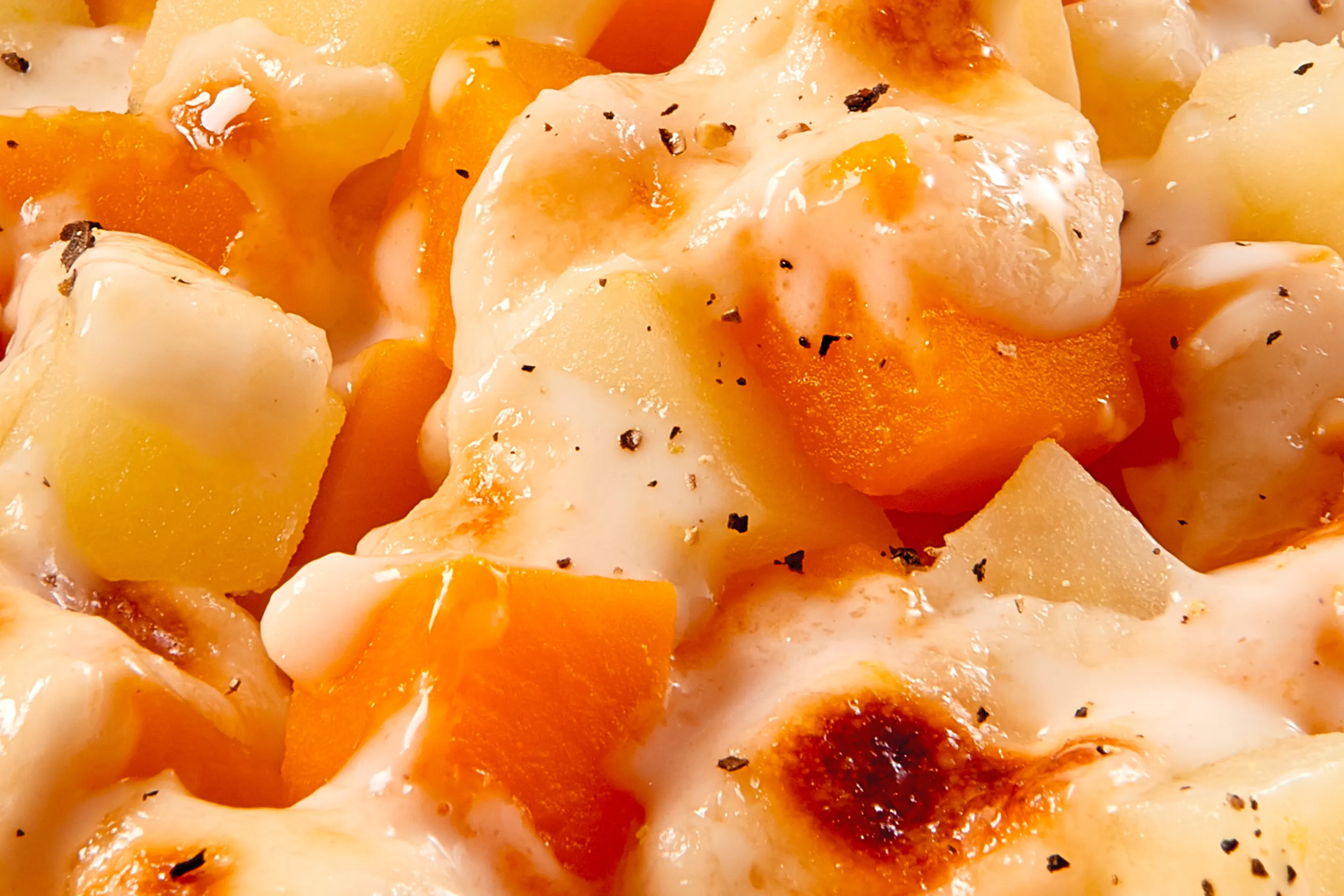 Zucca e patate con besciamella e formaggio - I Contornissimi