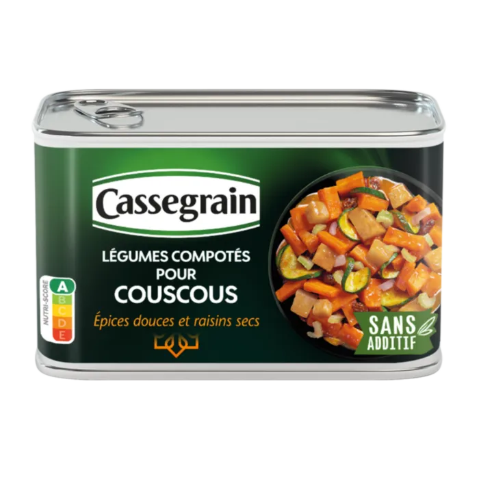 Légumes compotés pour Couscous épices douces et raisins secs