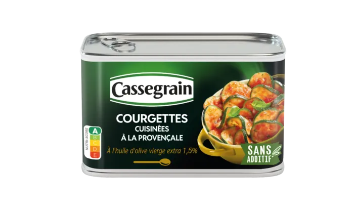 Courgettes cuisinées à la Provençale à l'huile d'olive vierge-extra 1,5%