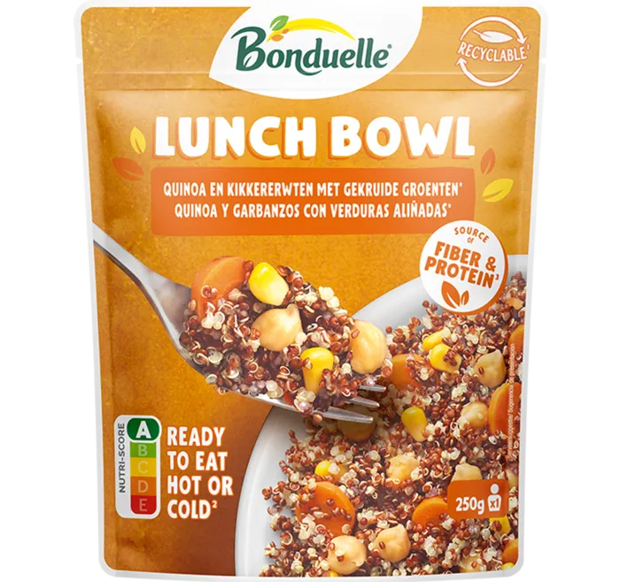 Lunch Bowl Wortel, kikkererwten, maïs, quinoa