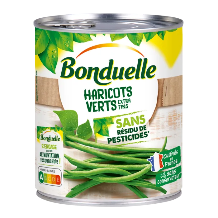 Haricots verts extra-fins sans résidu de pesticides