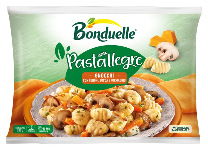 Gnocchi con Funghi, zucca e formaggio