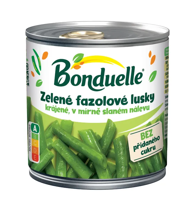 Zelené fazolové lusky krájené
