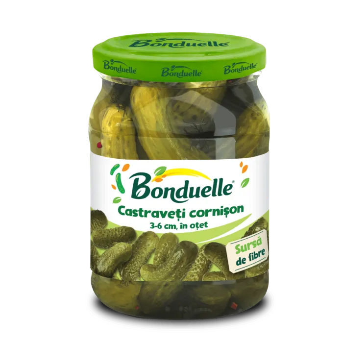 Castraveți cornișon întregi, 3-6 cm, în oțet