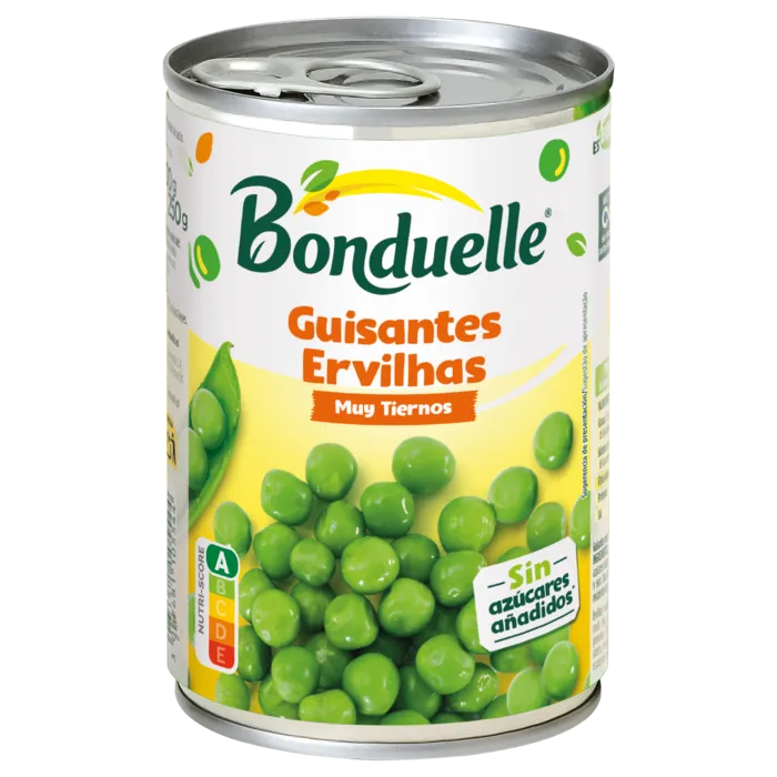 Guisantes muy tiernos sin azúcares añadidos