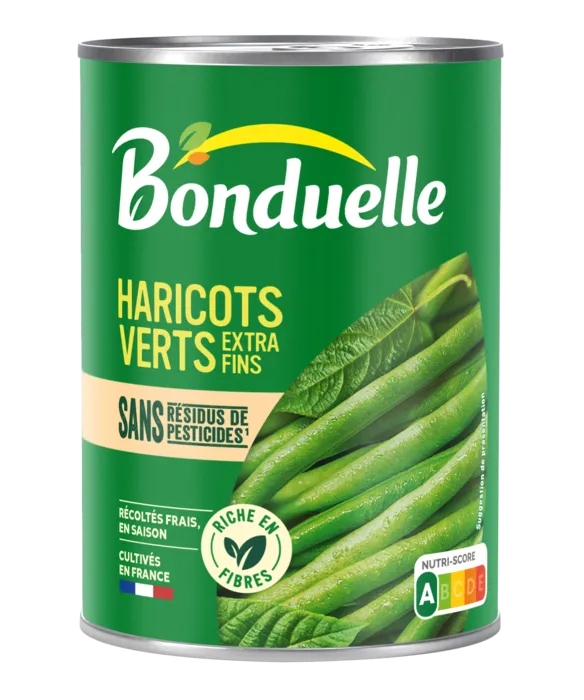 Haricots verts extra-fins sans résidu de pesticides