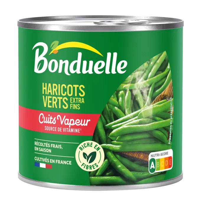 Haricots verts extra fins cuits à la vapeur