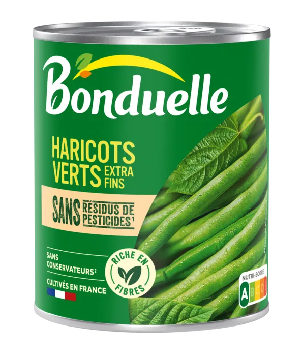 Haricots verts extra-fins sans résidu de pesticides