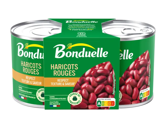 Haricots rouges cuits dans très peu de jus 1/4x2