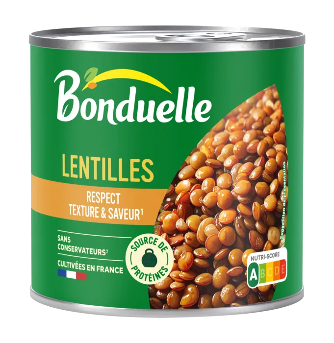 Lentilles cuites dans très peu de jus