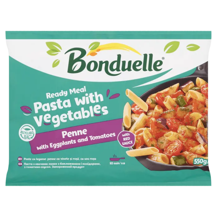 Penne s baklažánom a paradajkami