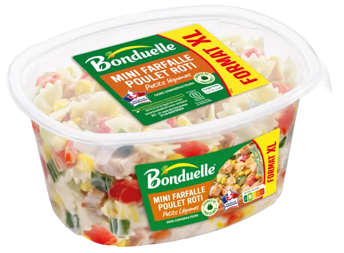 Mini Farfalle poulet rôti petits légumes