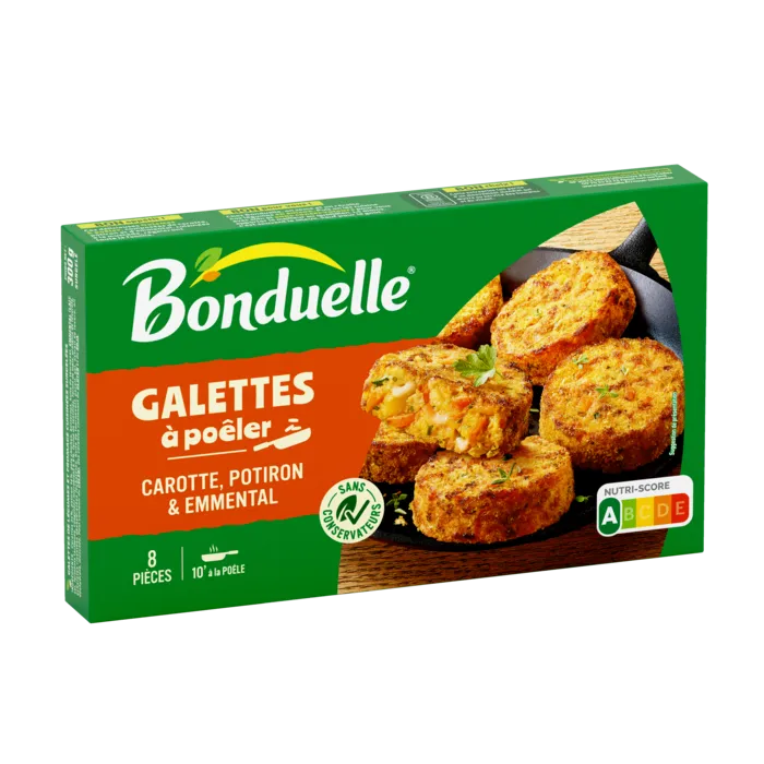 Galettes à poêler, Carottes, Potiron & Emmental